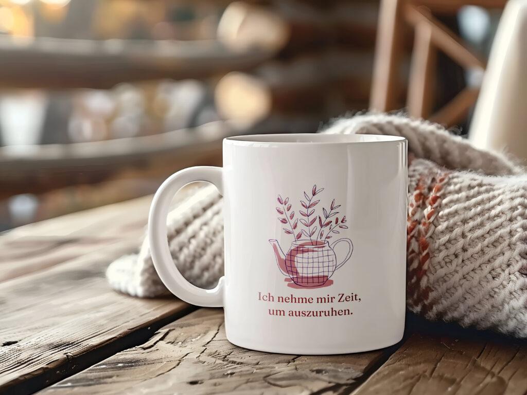 Gedankenanker Tasse - Ich nehme mir Zeit